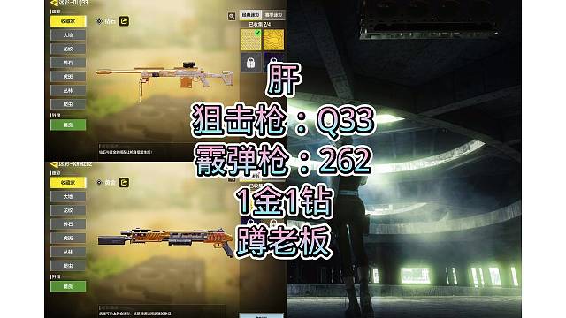 262金皮，Q33钻皮，搞定，嘎嘎好看，嘎嘎奈斯，安排