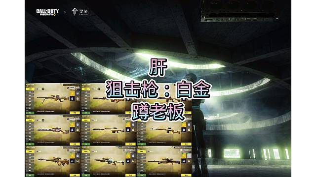 狙击枪：白金，真不错，真好看，蹲老板