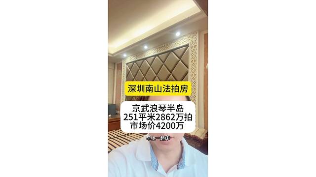 京武浪琴半岛
251平米2862万拍
市场价4200万