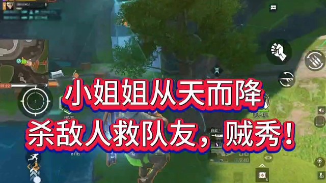 小姐姐从天而降的枪法！
杀敌人救队友，贼秀！