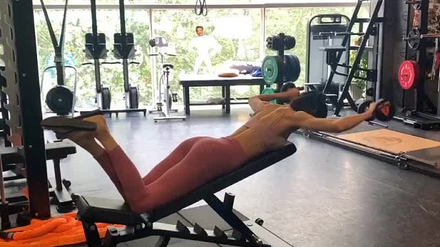 今天尝试了新的三角肌后束训练动作，感觉很棒