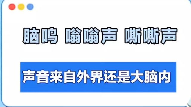 脑鸣，来自大脑里的声音