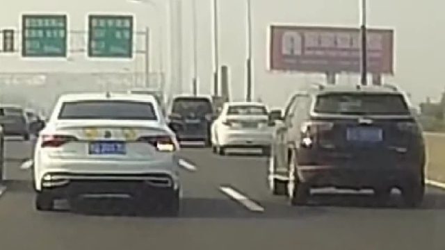 白车强行变道加塞，黑车：脸这俩实习是真不 白贴呀！