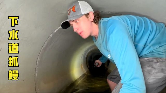 荒野捕鱼：外国小伙在下水道内发现两条剧毒“淡水花纹鳗”！