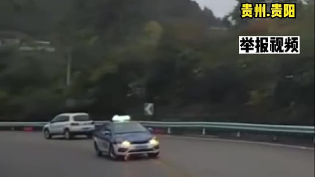 举报！出租车双实线掉头！