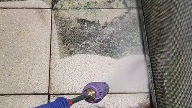 解压小视频，强迫症的福音，高压水枪清洗地面，可惜视频时间不够长