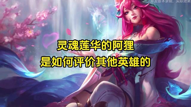 灵魂莲华的阿狸是如何评价其他英雄的？