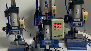 多功能氣動(dòng)小沖床，可用于五金件和塑料件的沖壓，沖孔，鉚接，切邊，折彎等工作，方便實(shí)用！—《杭天科技》
