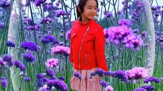 我的孙女在花丛中