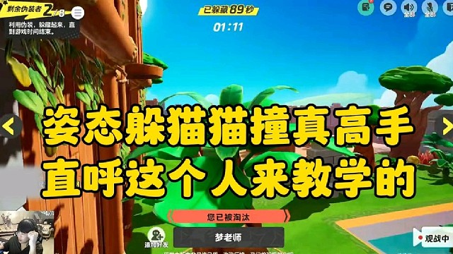 姿态躲猫猫撞真高手 直呼这个人来教学的