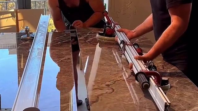 未来厨房陶瓷花岗岩台面安装，精工细作，细致安装，匠心服务