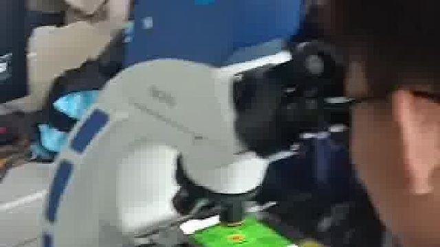 老师让同学用显微镜观察植物，男生拿起手机观察“向日葵”，“观察到了向日葵掉的小太阳”