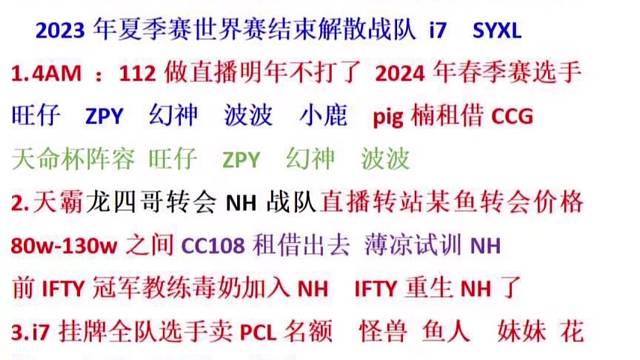 2023PCL转会期