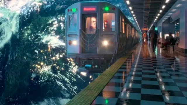 旅客朋友们请注意，由地球南开往仙女座方向列车，马上就要发车了