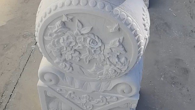 石雕汉白玉抱鼓石一对