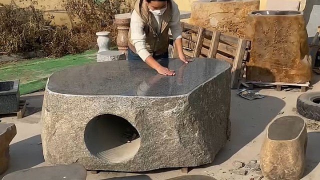 石雕石桌一套天然石材