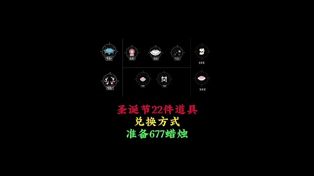 圣誕節(jié)22件道具兌換方式：13件白嫖，準(zhǔn)備677蠟燭