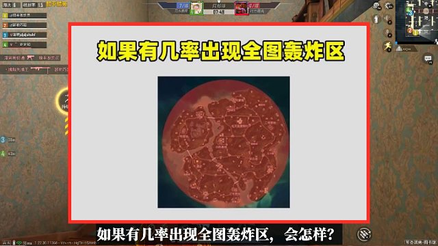 如果有幾率出現(xiàn)全圖轟炸區(qū)，會有3個(gè)改變，玩家都跳地圖中間