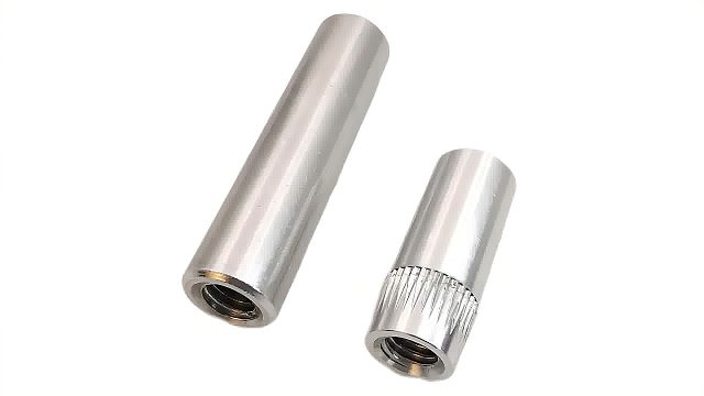 工丂6061航空铝合金锥形滚花压铆定位螺母