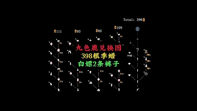 九色鹿季完整兑换表，398根季腊，可白嫖两条裤子