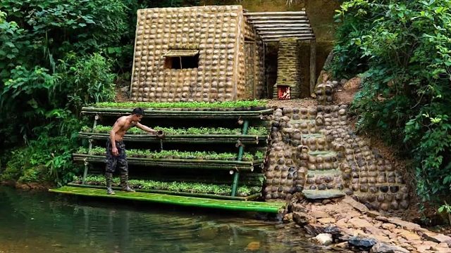 农村小伙开辟了整面山坡，打造最美世外桃源，神乎其神的建造能力
