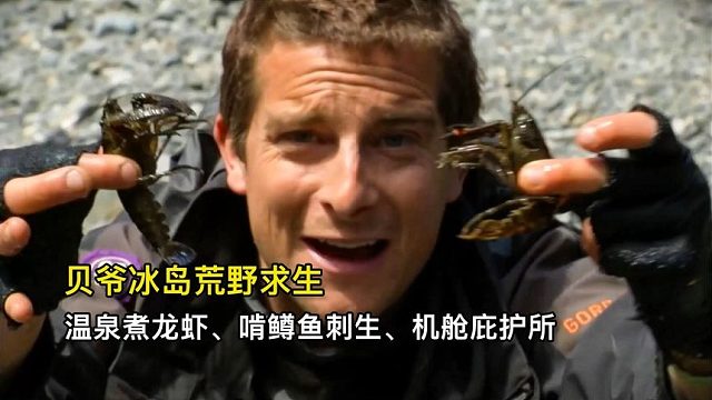 贝爷冰岛荒野求生，温泉煮龙虾、啃鳟鱼刺生、住飞机庇护所