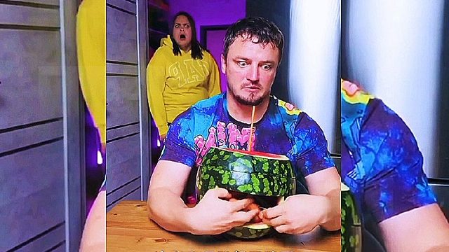 老公偷吃香肠被老婆怀疑，老婆直接掀桌子，没想到还是输了！