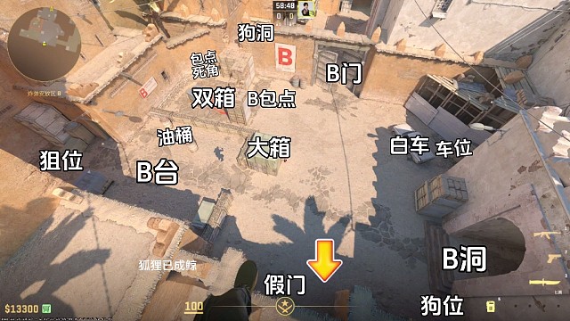 CSGO沙二报点教学，dust2报点，炙热沙城报点，炙热沙城点位名称