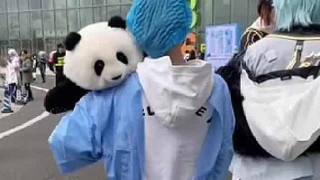 女子漫展cos熊猫饲养员，这一身装扮回头率100%