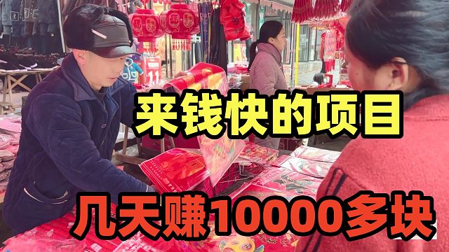 年前15天可做的项目，一天可赚1000多块，还有几天，可赚10000块