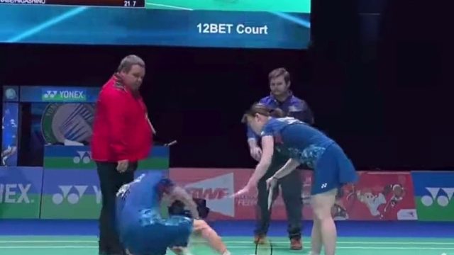 2023全英公开赛，渡边意外受伤，不得不遗憾退出比赛。