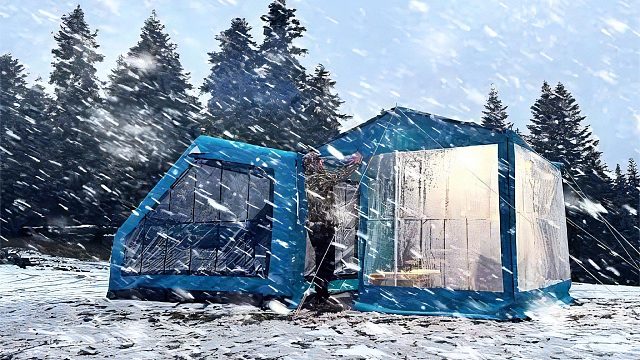 一家三口的雪天露营是怎样的体验