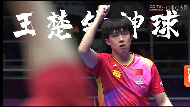 全体起立，釜山世乒赛团体赛半决赛王楚钦神球，现场听取蛙声一片