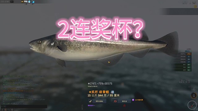 渔夫在线45图二连奖杯绿青鳕