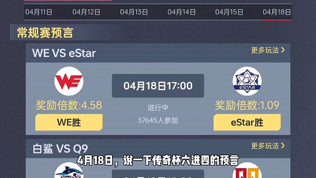 4月18日传奇杯预言