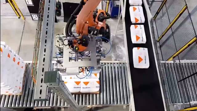 机器人拆垛滚筒拆包批量拆葡萄糖