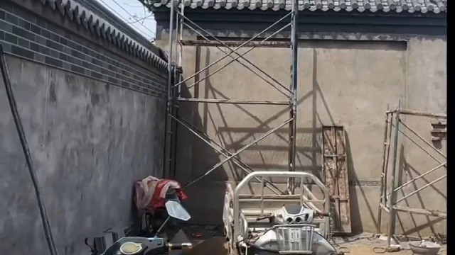 中式庭院四合院仿古小青瓦屋檐仿古门楼