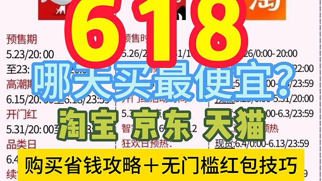 618省錢全攻略分享：618哪天買，怎么買最便宜？哪些值得買？哪些優(yōu)惠力度大？淘寶、京東618購買攻