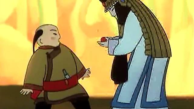 小男孩救了山神的女儿，山神要实现他的愿望，可男孩却要变成石头