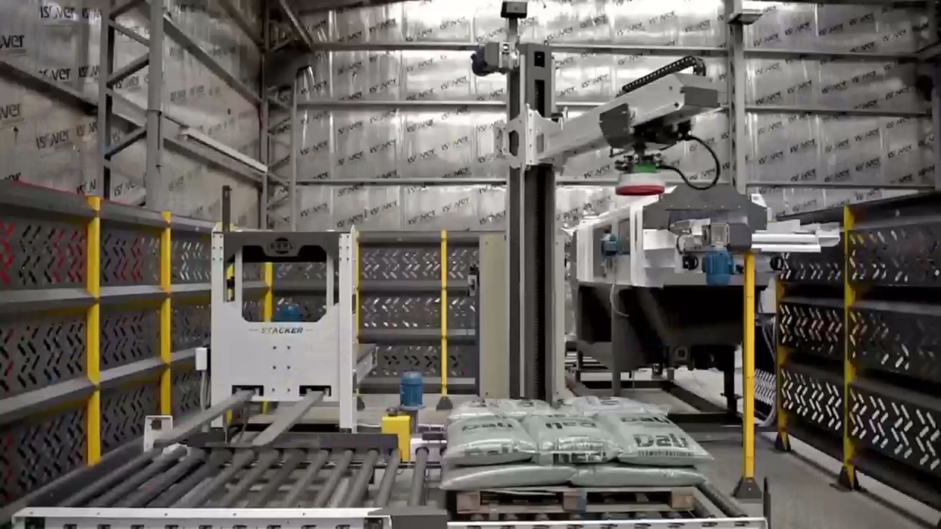 小袋拆包机器人配吸盘式抓手拆垛演示