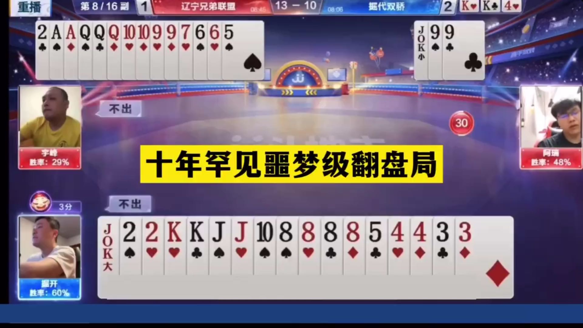 斗地主：十年罕见噩梦级翻盘局！大贪官撞上冤家牌！结局奇迹反转