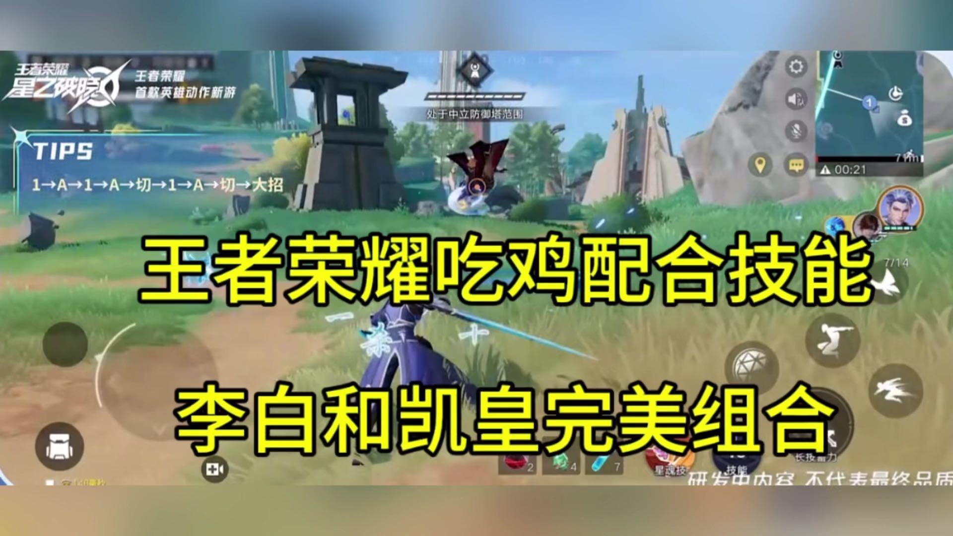 王者荣耀吃鸡配合技能，李白和凯皇完美组合