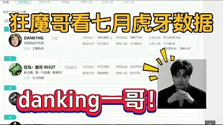 狂魔哥看虎牙七月數據，danking一哥！