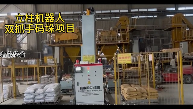 码垛搬运机器人 机械手码垛机泰安 自动码垛生产线全自动-支持非标定制-高性价比，立柱机器人双抓手码垛