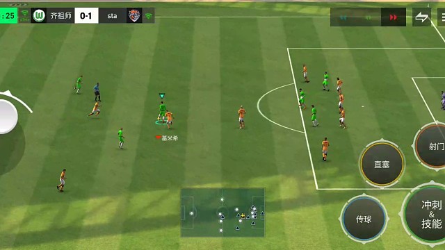 中路强行带球 短传传前锋=中场与前锋的小范围配合