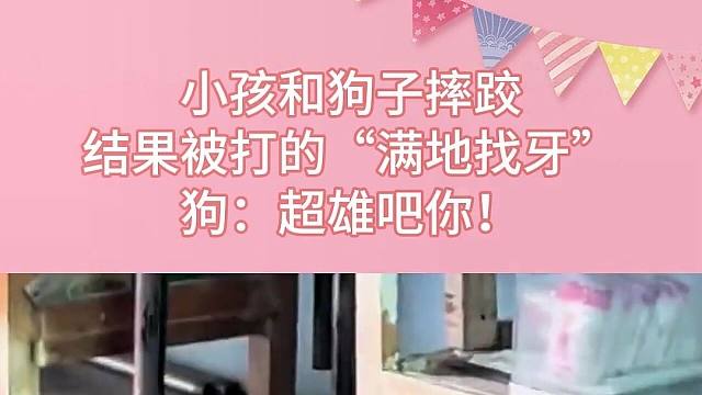 小孩和狗子摔跤，結(jié)果被打的“滿地找牙”，狗：超雄吧你！