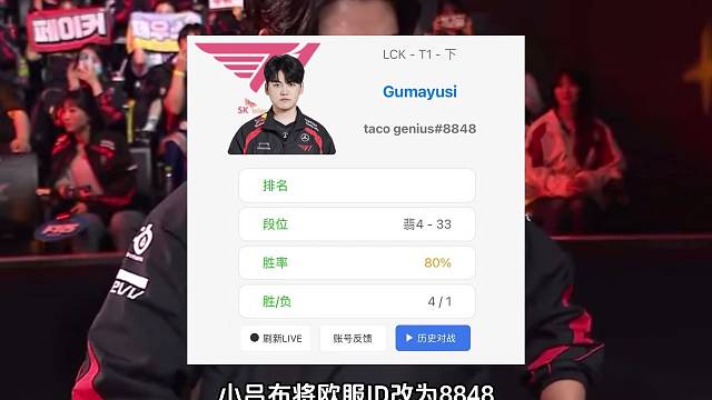 Gumayusi將歐服ID改為8848，引發(fā)GEN和chovy粉絲不滿