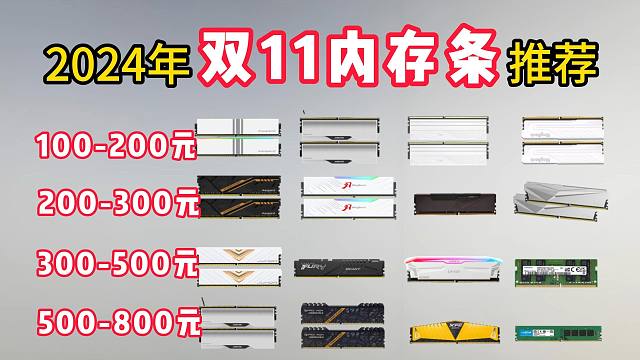 2024年雙11內(nèi)存條推薦：覆蓋DDR4和DDR5，高性價(jià)比型號(hào)下山推薦，金士頓/三星/光威/威剛/