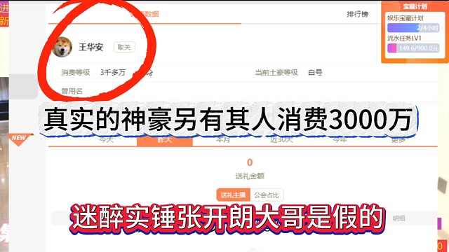 迷醉實錘開朗大哥是假冒的，真正神豪另有其人消費3000萬