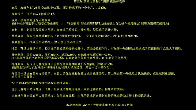 第三屆熊貓杯比賽時(shí)間及細(xì)則